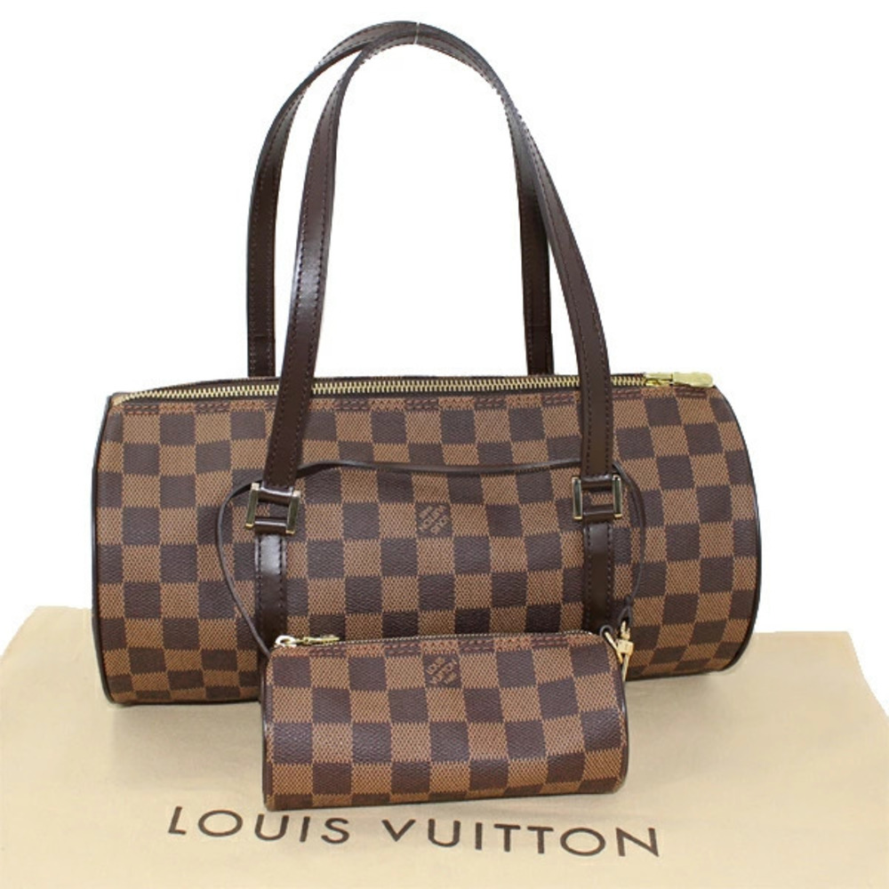 Louis Vuitton stored Damier cylindrical Clutch handbag Papillon Brown